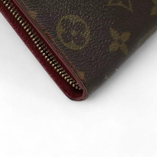 Louis Vuitton Vintage Monogram Cherry Zip Long Wallet Women Brown Red