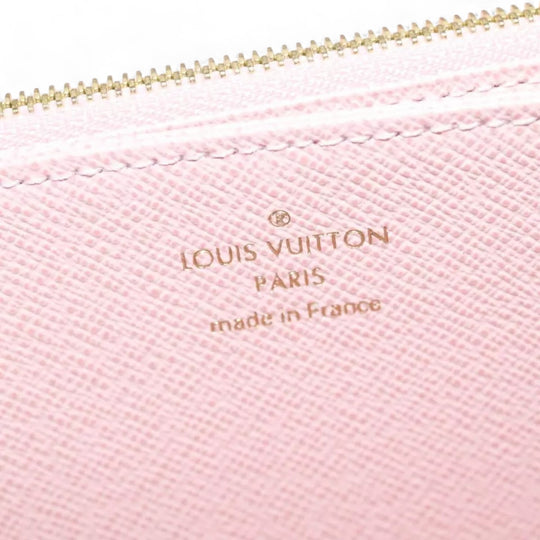 Louis Vuitton Damier Azur Zippy Wallet Long Pink Women Checkered