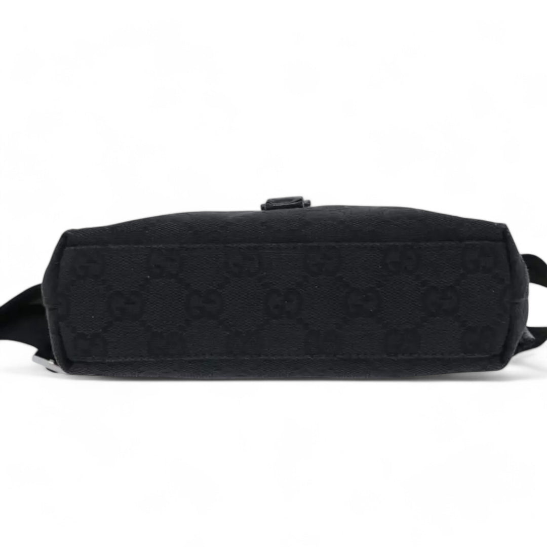 Gucci GG Canvas Waist Bag Black Unisex Shoulder Strap