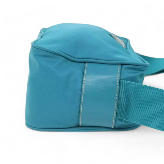 Prada Shoulder Bag Nylon Turquoise Blue Silver Unisex