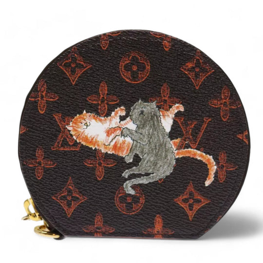 Louis Vuitton Catgram Chain Micro Powat Chapeau Coin Purse Monogram Canvas