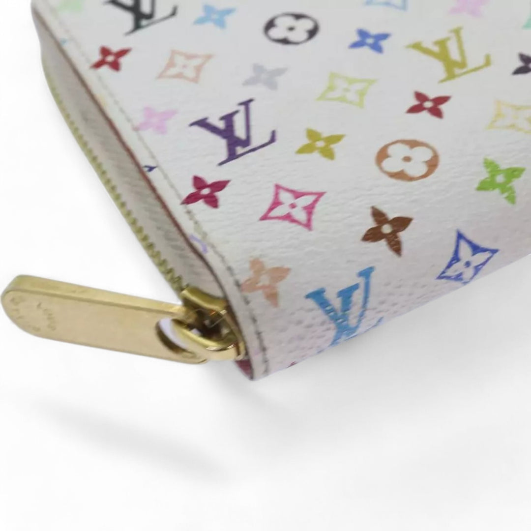 Louis Vuitton Monogram Zippy Wallet Multicolor White Long Wallet Womens