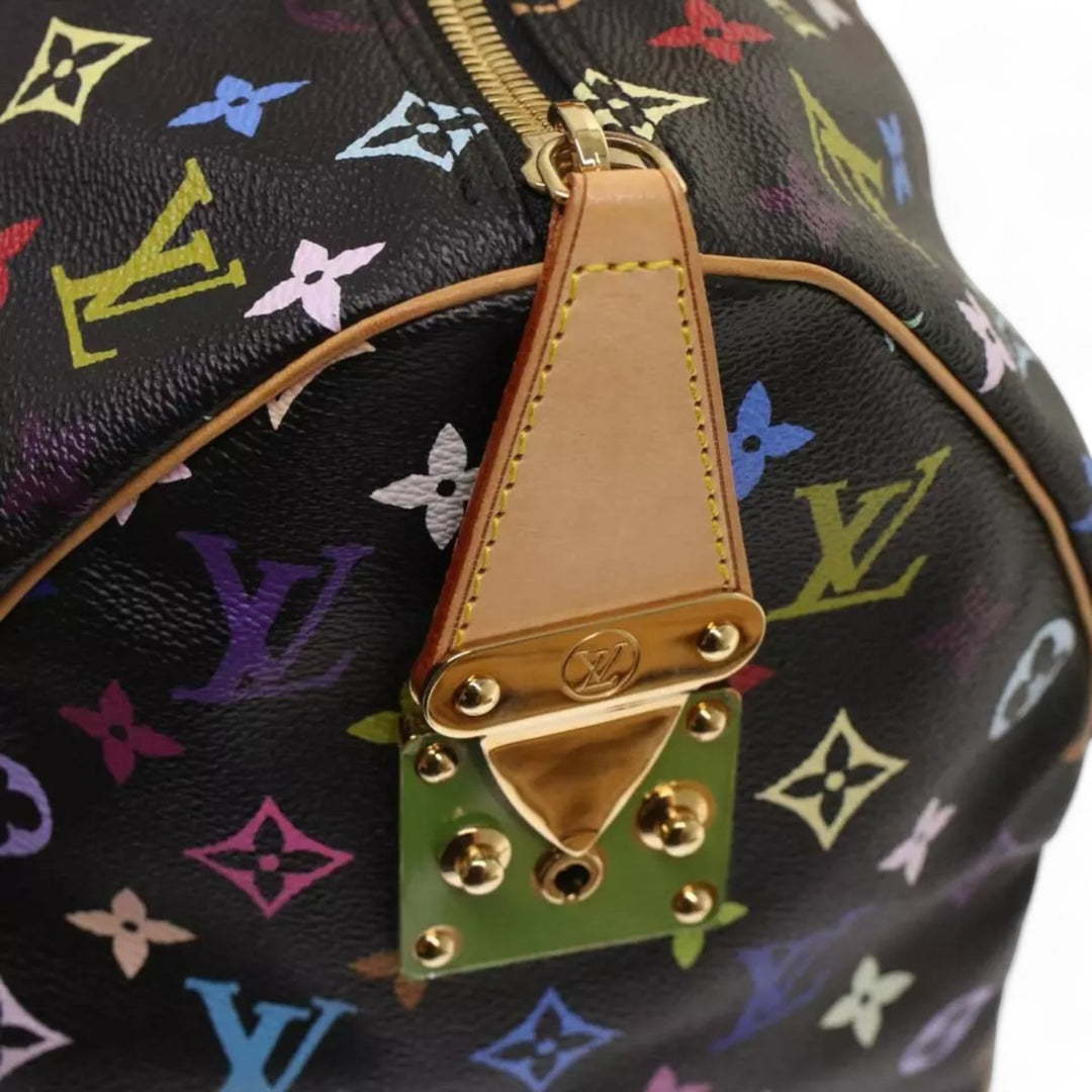 Louis Vuitton Monogram Multicolor Keepall 45 Boston Bag Black Women's Handbag with Dust Bag and Keys