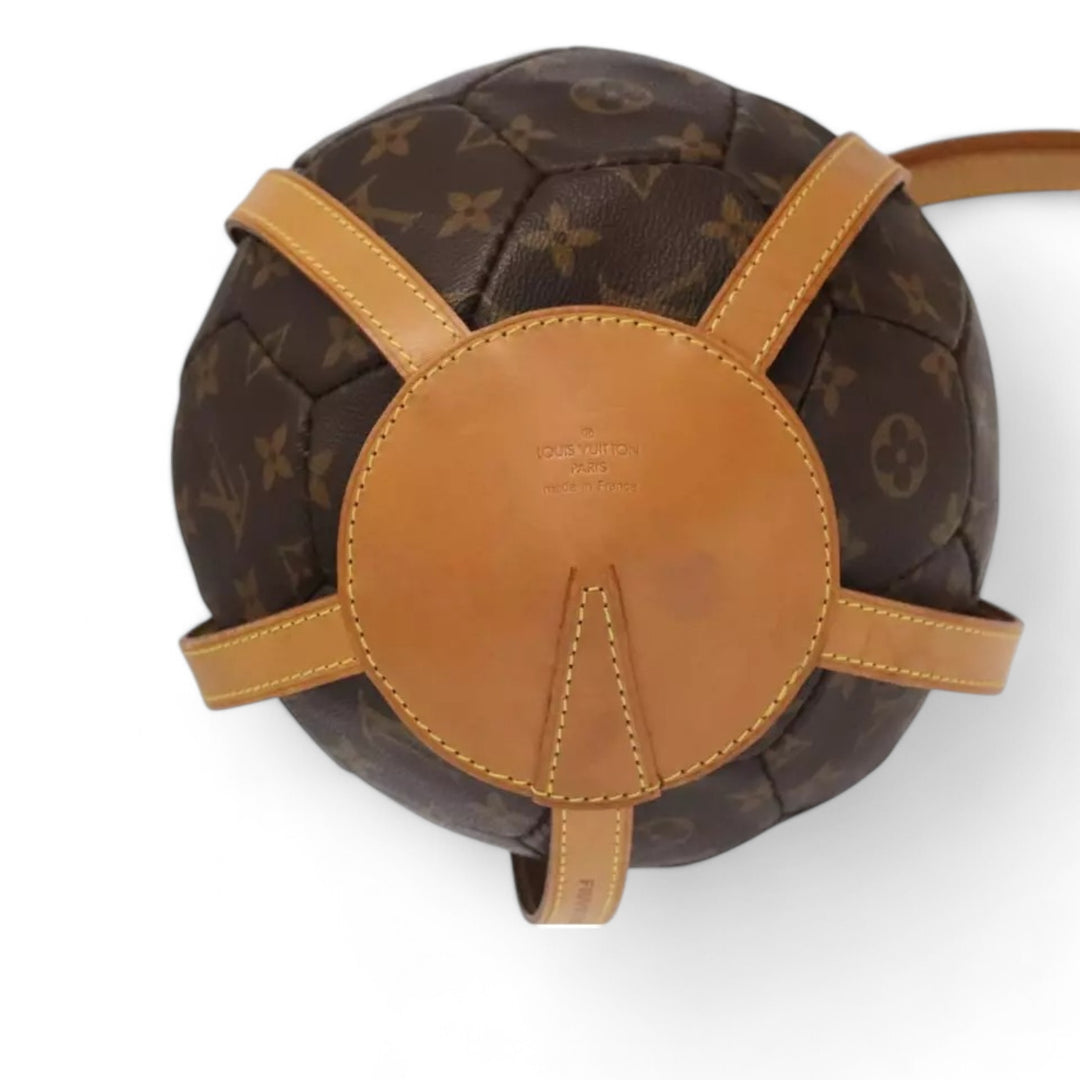 Louis Vuitton Monogram Soccer Ball France 98 World Cup Memorial Brown Leather Limited Edition