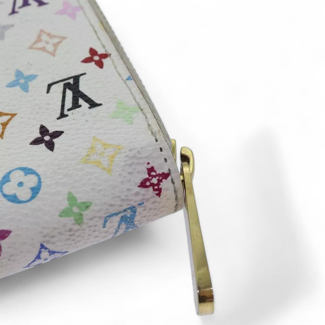 Louis Vuitton Monogram Zippy Wallet Multicolor White Long Wallet Womens