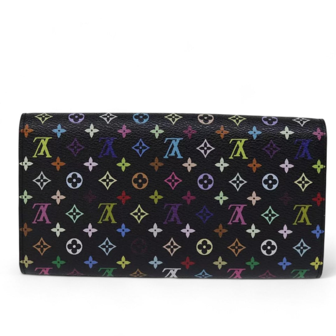 Louis Vuitton Multicolor Monogram Sarah Long Wallet Black Womens