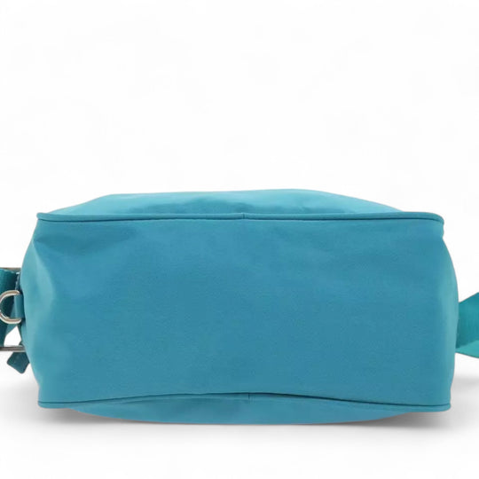 Prada Shoulder Bag Nylon Turquoise Blue Silver Unisex