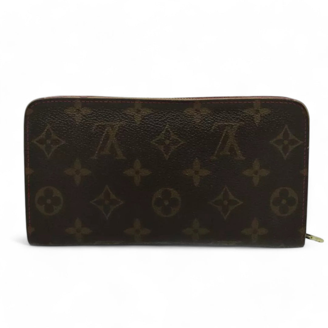 Louis Vuitton Vintage Monogram Cherry Zip Long Wallet Women Brown Red