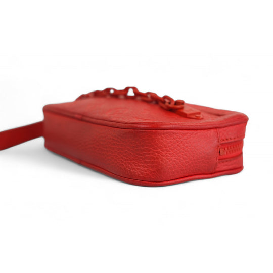 Louis Vuitton Solar Ray Pochette Volga Red Monogram Leather Clutch Bag Unisex Handbag Chain Strap