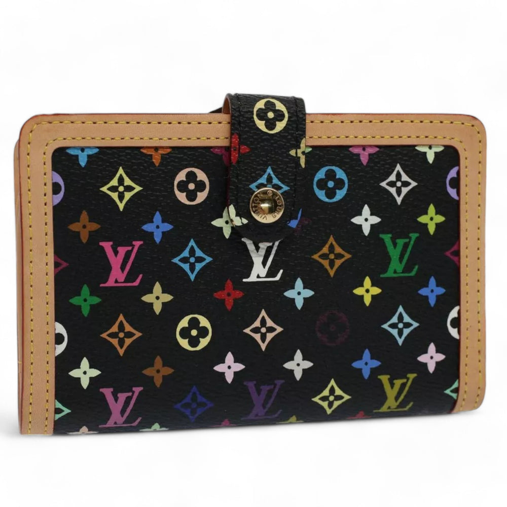 Louis Vuitton Portefeuille Viennois Wallet Multicolor Black Bifold Women's