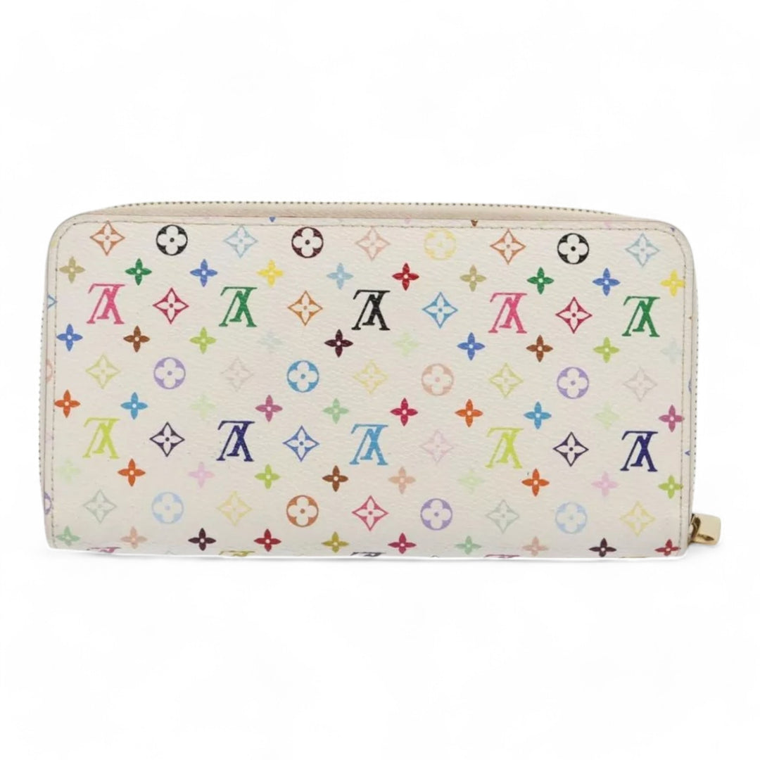 Louis Vuitton Monogram Multicolor Zippy Wallet White Long Wallet