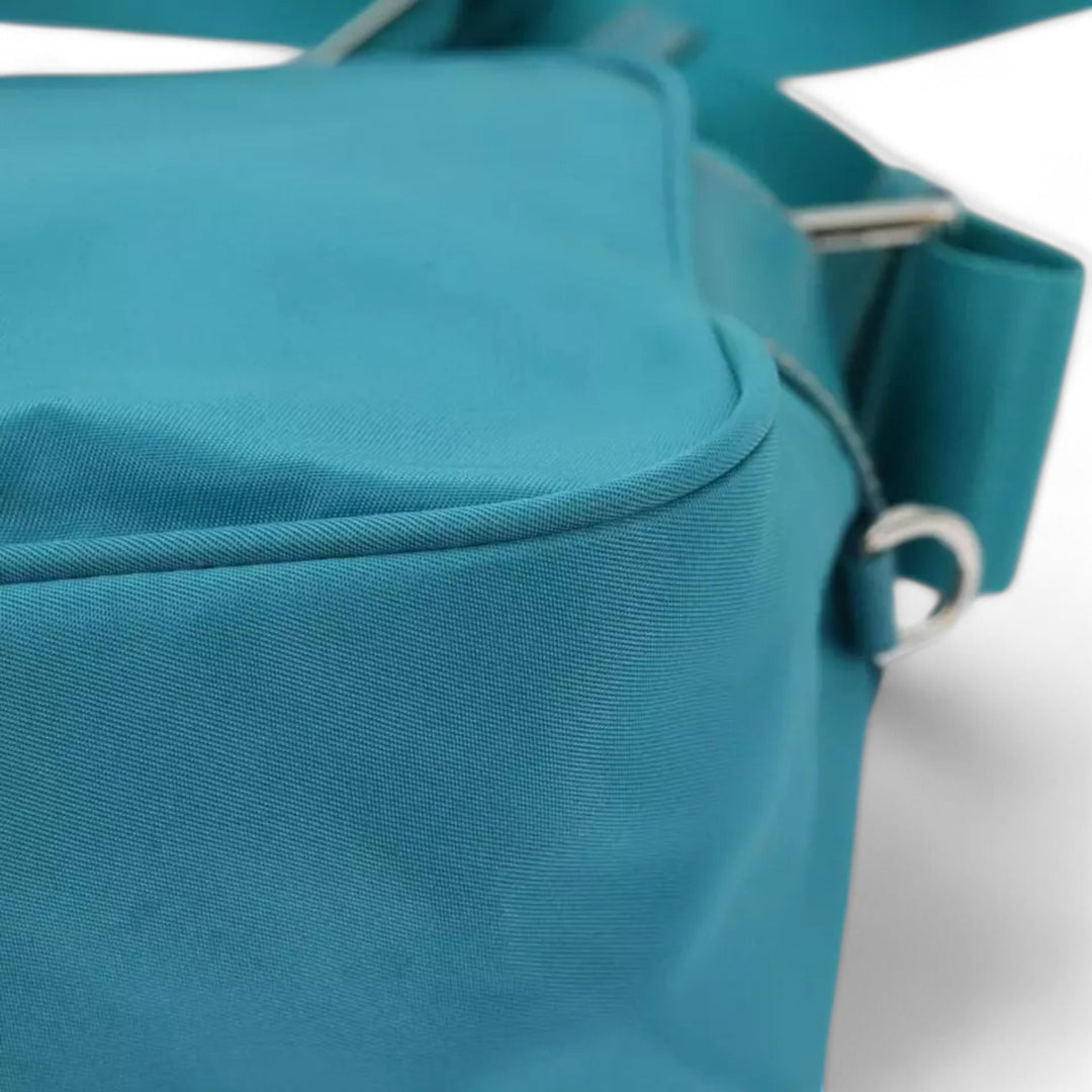 Prada Shoulder Bag Nylon Turquoise Blue Silver Unisex