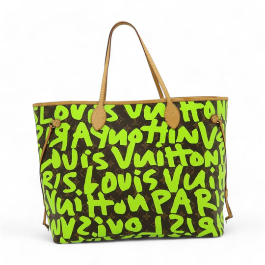 Louis Vuitton Monogram Graffiti Neverfull GM Tote Bag Green Women's Handbag