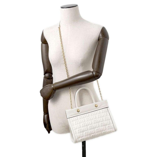 MIUMIU Leather White Handbag Preloved