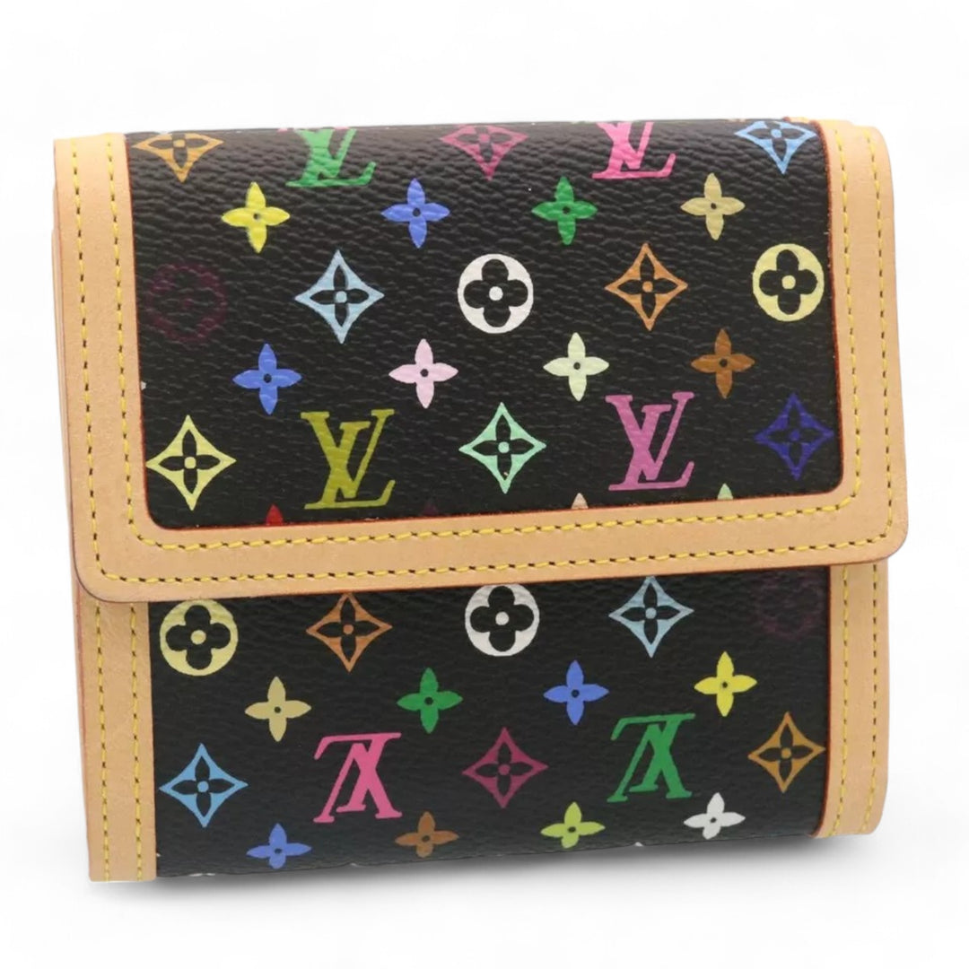 Louis Vuitton Multicolor Monogram Canvas PorteMonnaie Billets Cartes Wallet Black