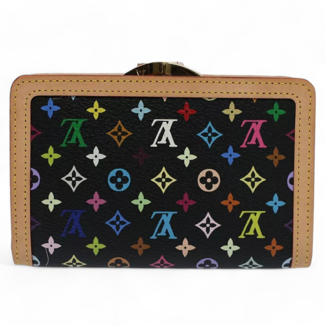 Louis Vuitton Portefeuille Viennois Wallet Multicolor Black Bifold Women's