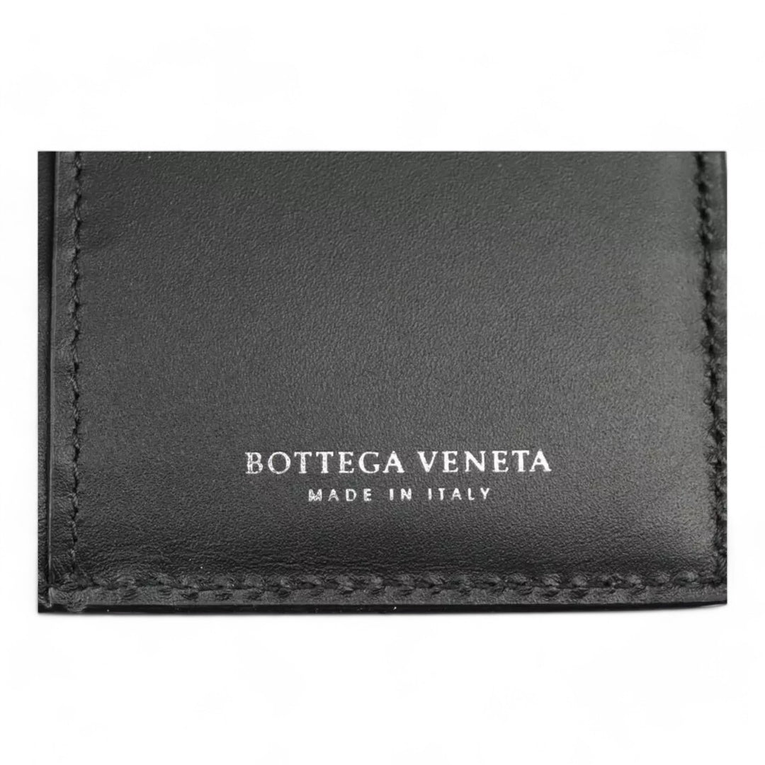 Bottega Veneta Intrecciato Long Wallet Leather Black Mens Vintage Made in Italy