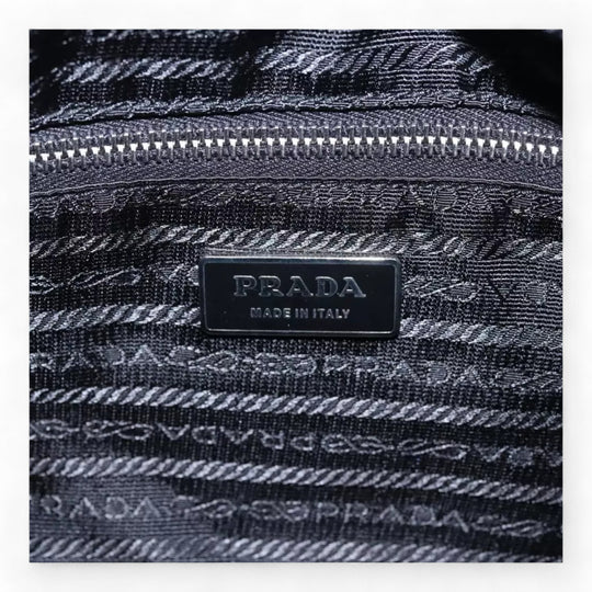 Prada Shoulder Bag Nylon Black Silver