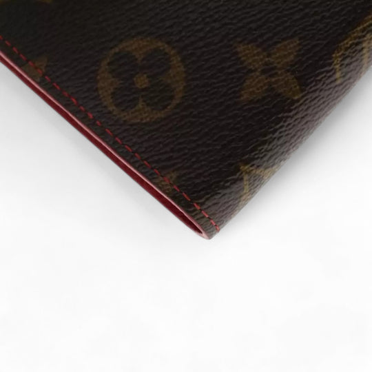 Louis Vuitton Monogram Cherry Porte Monnaie Zip Long Wallet Women's Brown