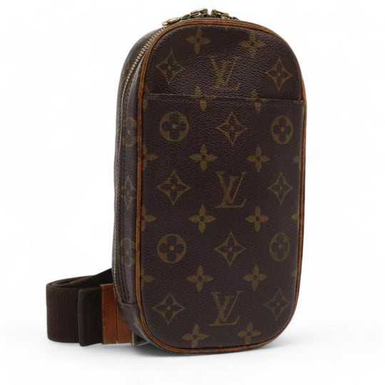 Louis Vuitton Monogram Pochette Gange Shoulder Bag Brown Crossbody Bag