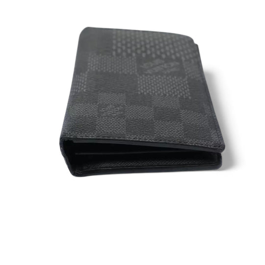 Louis Vuitton Damier Brazza Wallet Long Wallet Graphite Black Men's