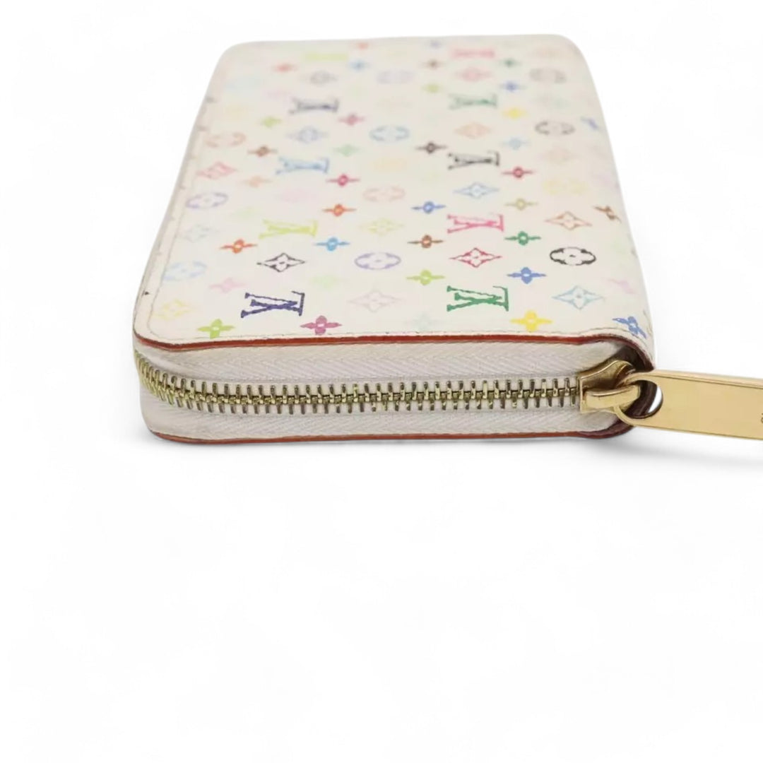 Louis Vuitton Monogram Multicolor Zippy Wallet White Long Wallet