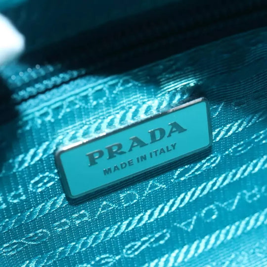 Prada Shoulder Bag Nylon Turquoise Blue Silver Unisex