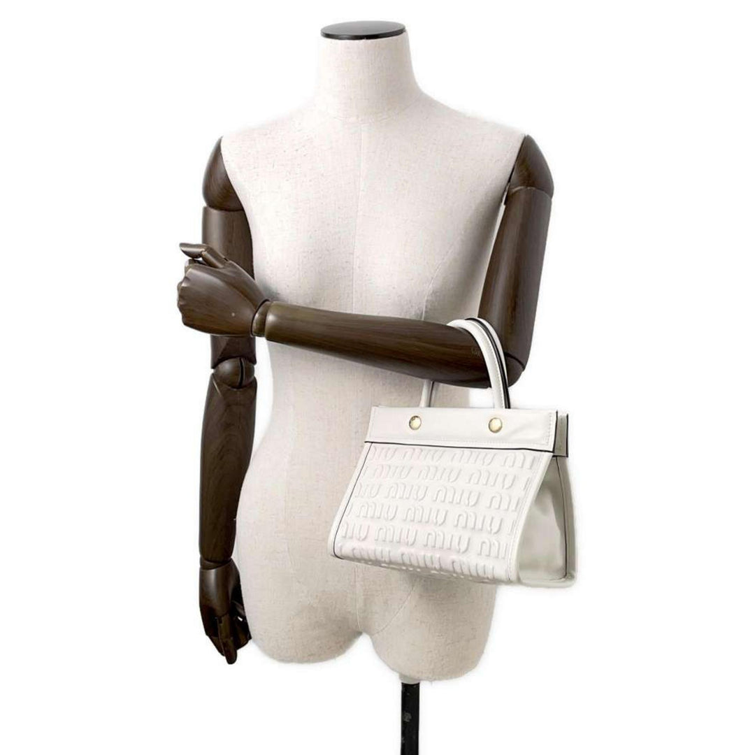 MIUMIU Leather White Handbag Preloved