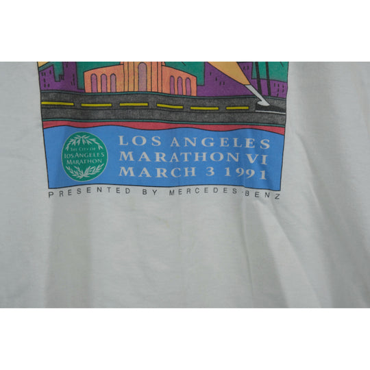 Vintage 1991 Los Angeles Marathon T-shirt Presented by Mercedes-Benz - Medium