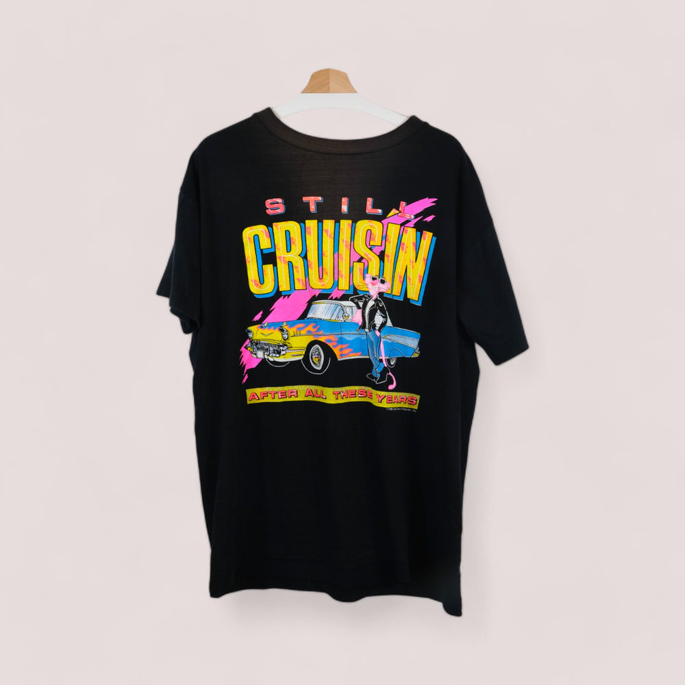 Vintage 1999 Pink Panther "Still Cruisin" Black Graphic Tee