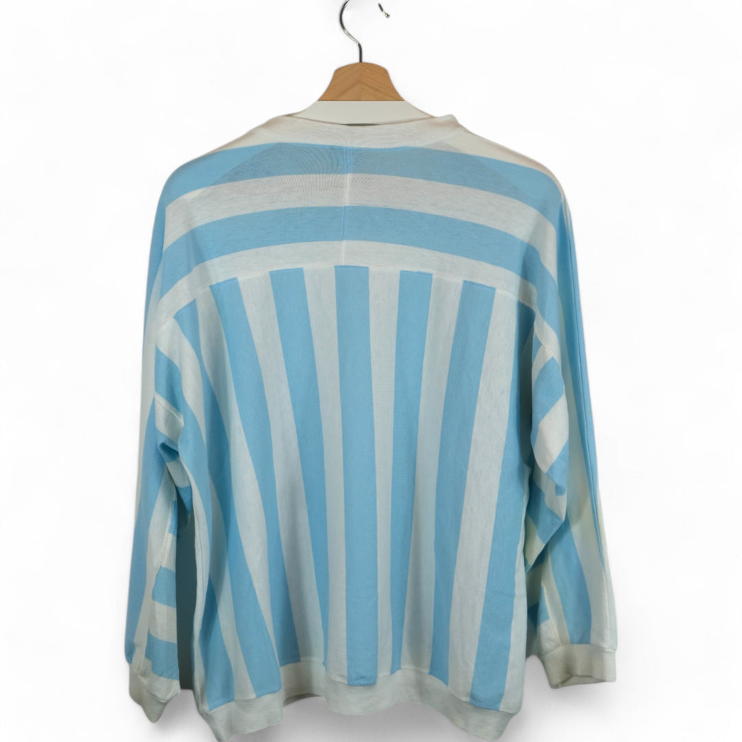 Vintage Lee Blue and White Striped Long Sleeve Shirt L/XL