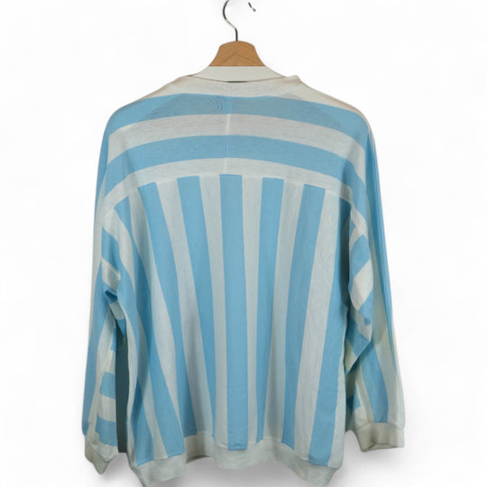 Vintage Lee Blue and White Striped Long Sleeve Shirt L/XL