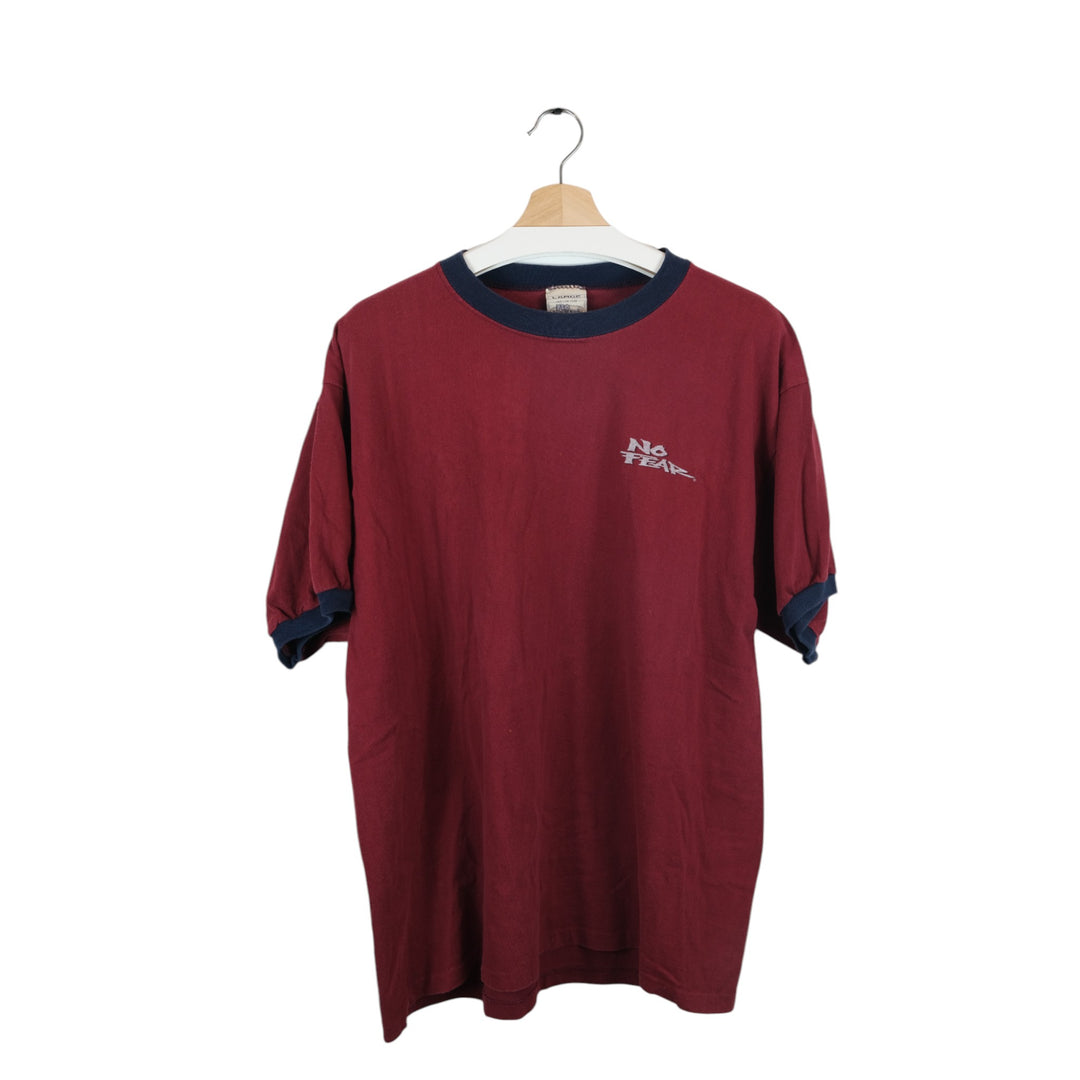 Vintage 90s No Fear Maroon Graphic T-Shirt - XL