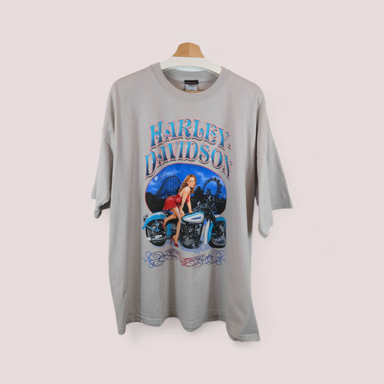 Harley-Davidson Pin-Up Grey Graphic Tee - 2XL