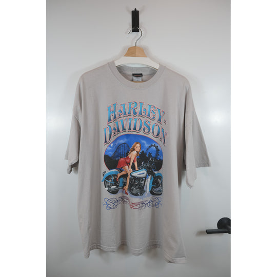 Harley-Davidson Pin-Up Grey Graphic Tee - 2XL