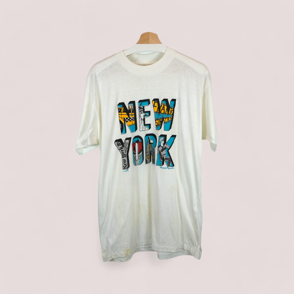 Vintage 1988 NYC Graphic T-Shirt by Annette Pozzuolo - Size Large