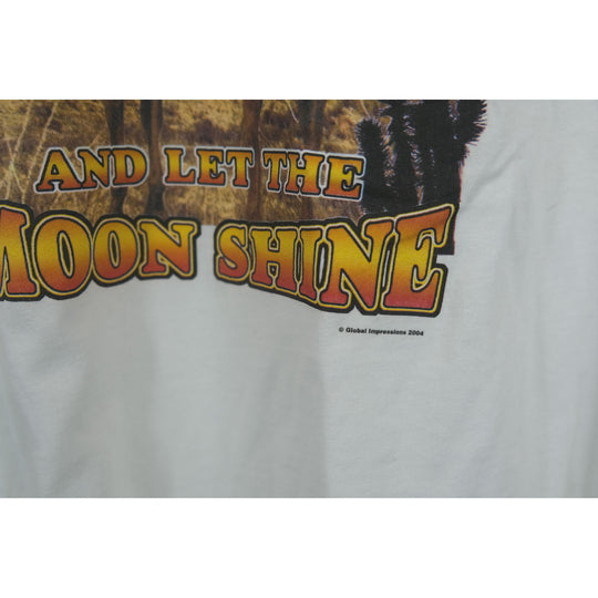 Vintage 2004 Ride Bareback Graphic T-Shirt – “Let the Moon Shine” Cowboy Print XXL