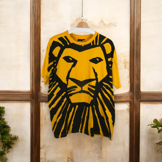 Disney’s The Lion King Broadway Musical Graphic T-Shirt - Yellow/Black Lion Face Print XL