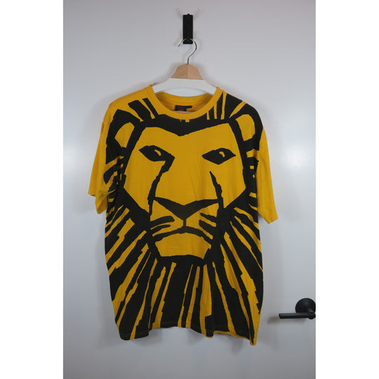 Disney’s The Lion King Broadway Musical Graphic T-Shirt - Yellow/Black Lion Face Print XL