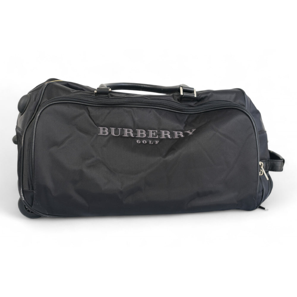 Burberry Golf Travel Bag Black Nylon Unisex Rolling Luggage Carry-On Tote