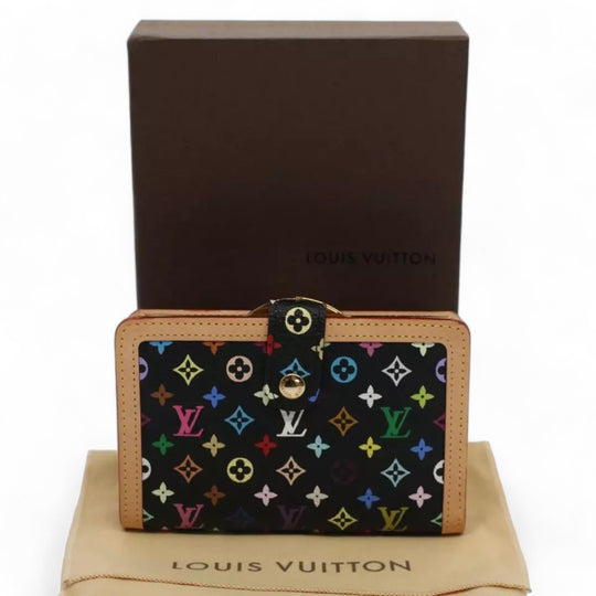 Louis Vuitton Portefeuille Viennois Wallet Multicolor Black Bifold Women's