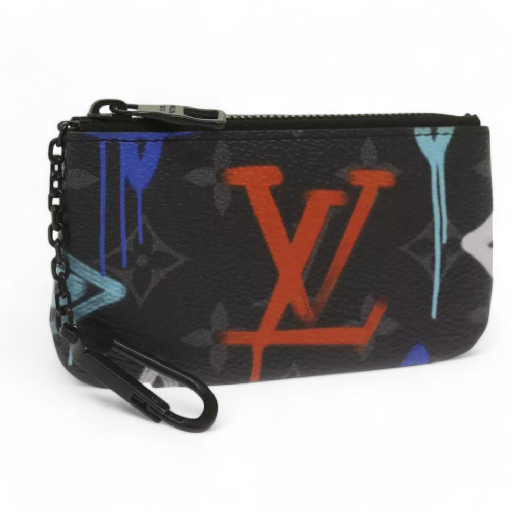 Louis Vuitton Monogram Eclipse Multicolor Coin Purse Unisex Black Blue Red