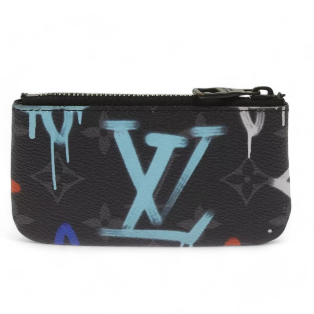 Louis Vuitton Monogram Eclipse Multicolor Coin Purse Unisex Black Blue Red