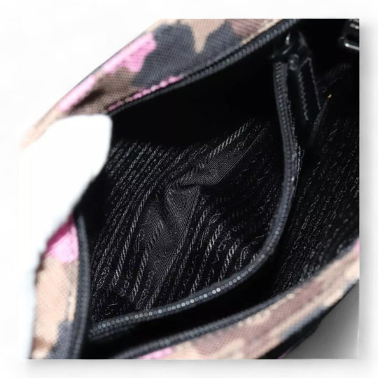 Prada Camouflage Pink Shoulder Bag Nylon Crossbody Bag