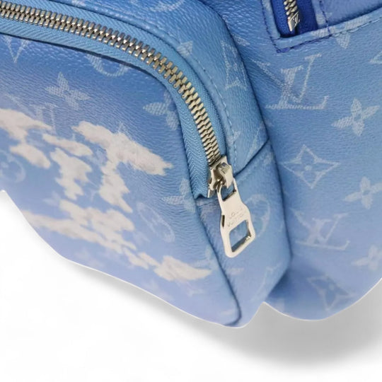 Louis Vuitton Monogram Clouds Backpack Blue Multi Pocket Mens Bag