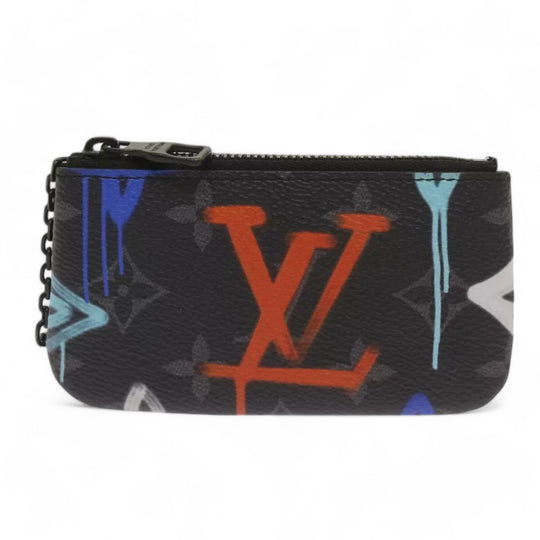 Louis Vuitton Monogram Eclipse Multicolor Coin Purse Unisex Black Blue Red