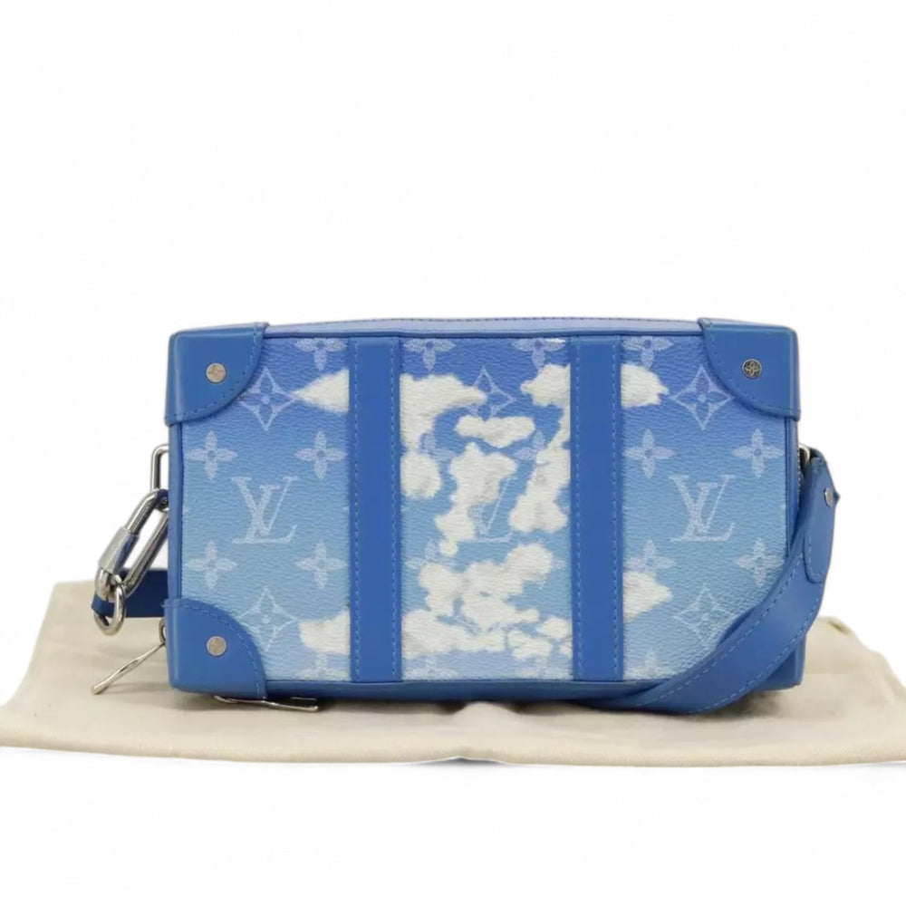 Louis Vuitton Monogram Clouds Soft Trunk Wallet Shoulder Bag Blue White Unisex