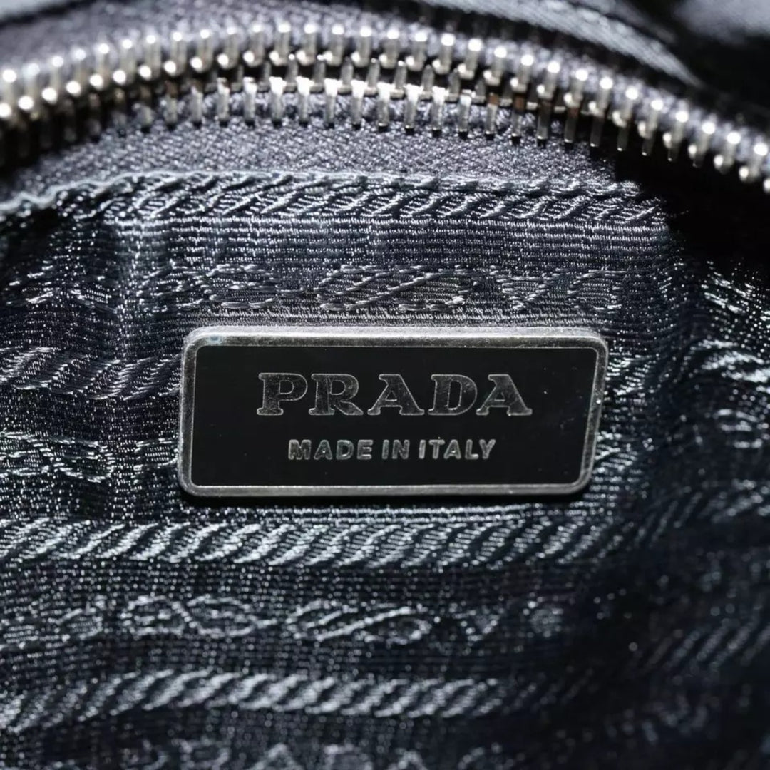 Prada Quilted Black Nylon Shoulder Bag Preowned Made in Italy