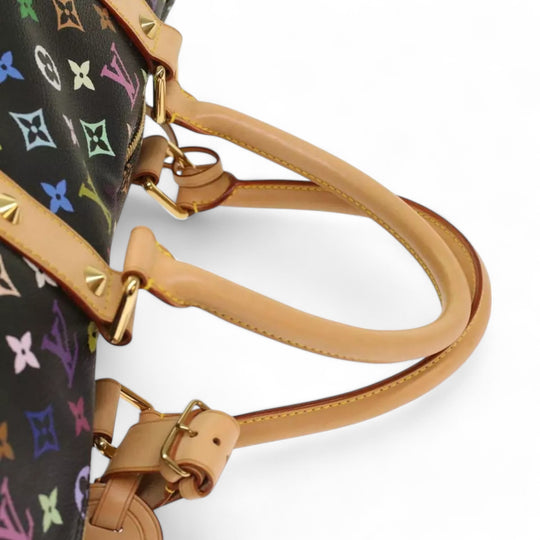 Louis Vuitton Monogram Multicolor Keepall 45 Boston Bag Black Women's Handbag with Dust Bag and Keys