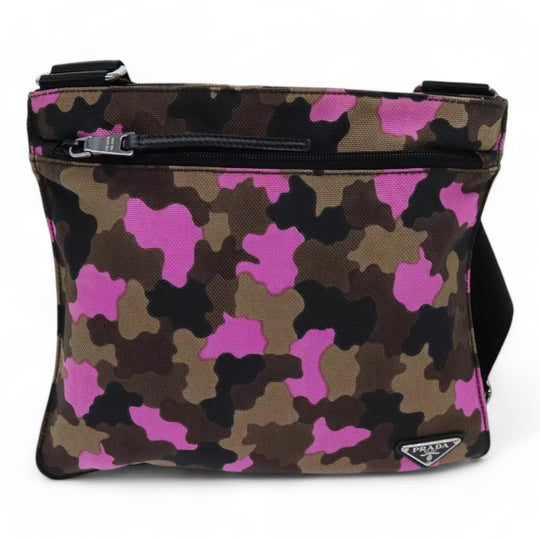 Prada Camouflage Pink Shoulder Bag Nylon Crossbody Bag